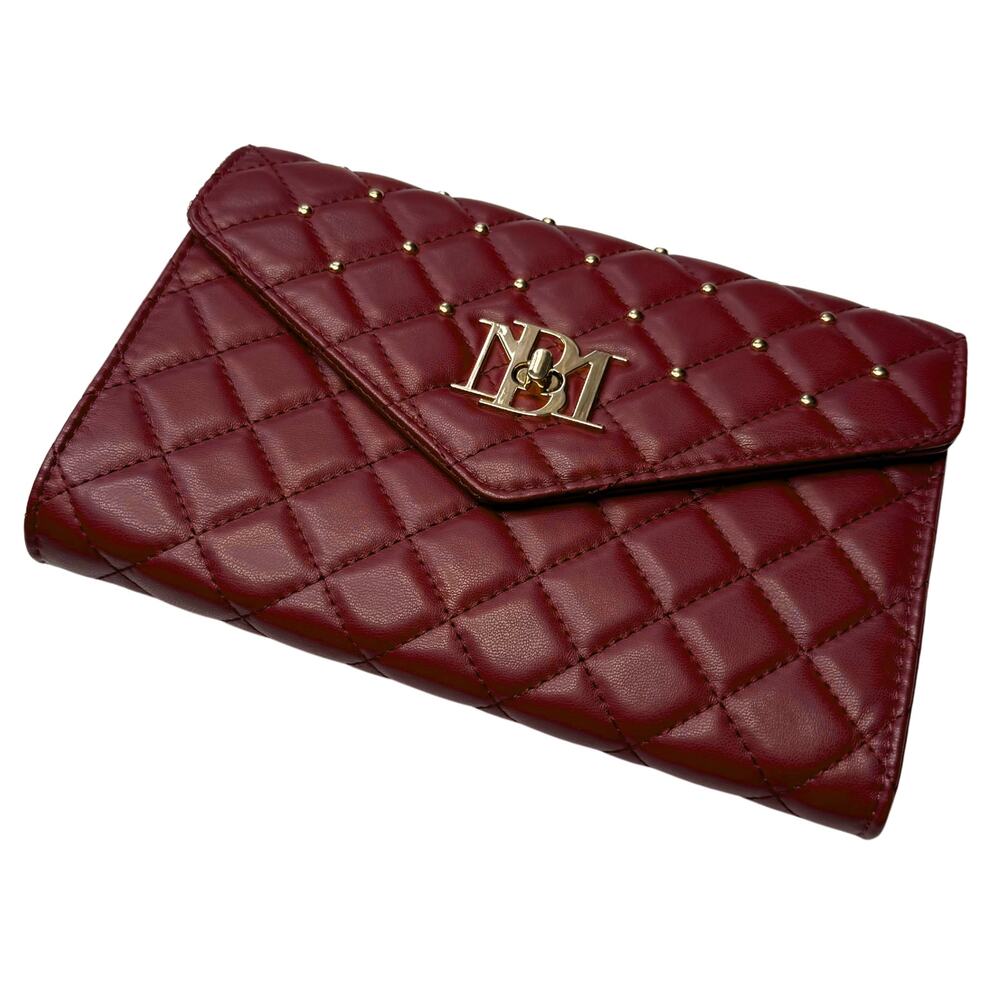Badgley Mischka Diamond Quilted Convertible Crossbody Bag Cocktail Clutch Purse